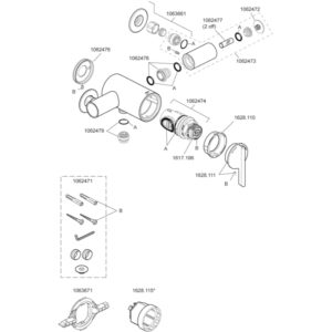 Mira Silver Exposed Thermostatic Mixer (B93A)